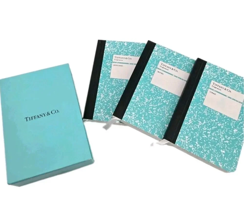 Tiffany & Co 3 Mini Composition Notebooks Gift Set Unused Ideas, Notes, Sketches